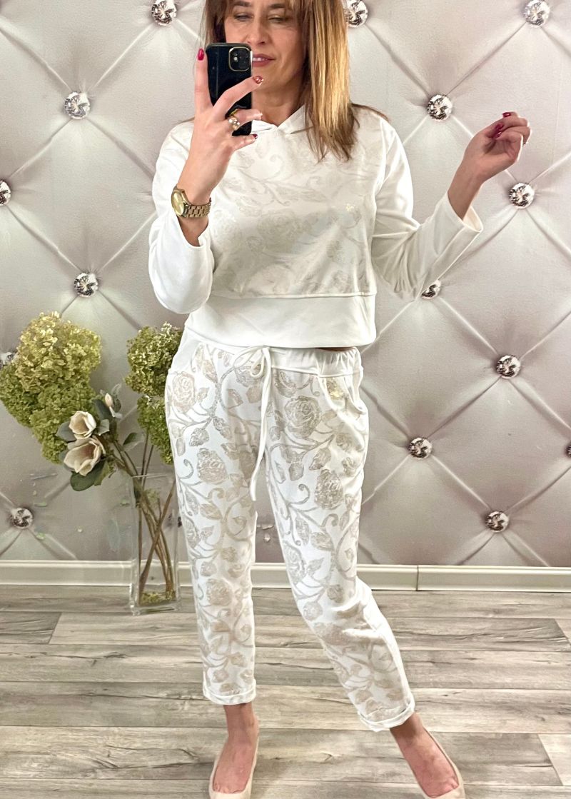 DRES ZŁOTE KWIATY Z KAPTUREM UNI