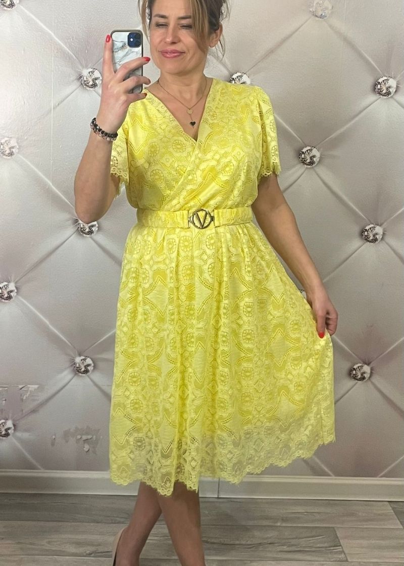 SUKIENKA KORONKOWA Z KRÓTKIM RĘKAWEM PLUS SIZE